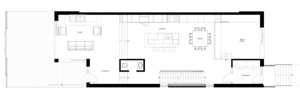 hus træ med moderne design stueetagen